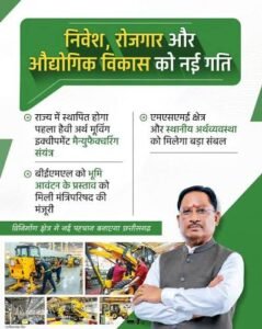 *मुख्यमंत्री विष्णु देव साय के नेतृत्व में बदल रही छत्तीसगढ़ की औद्योगिक तस्वीर, माइनिंग से आगे बढ़कर हाई-वैल्यू मैन्युफैक्चरिंग और हाई-टेक उद्योगों का नया केंद्र बन रहा प्रदेश…*